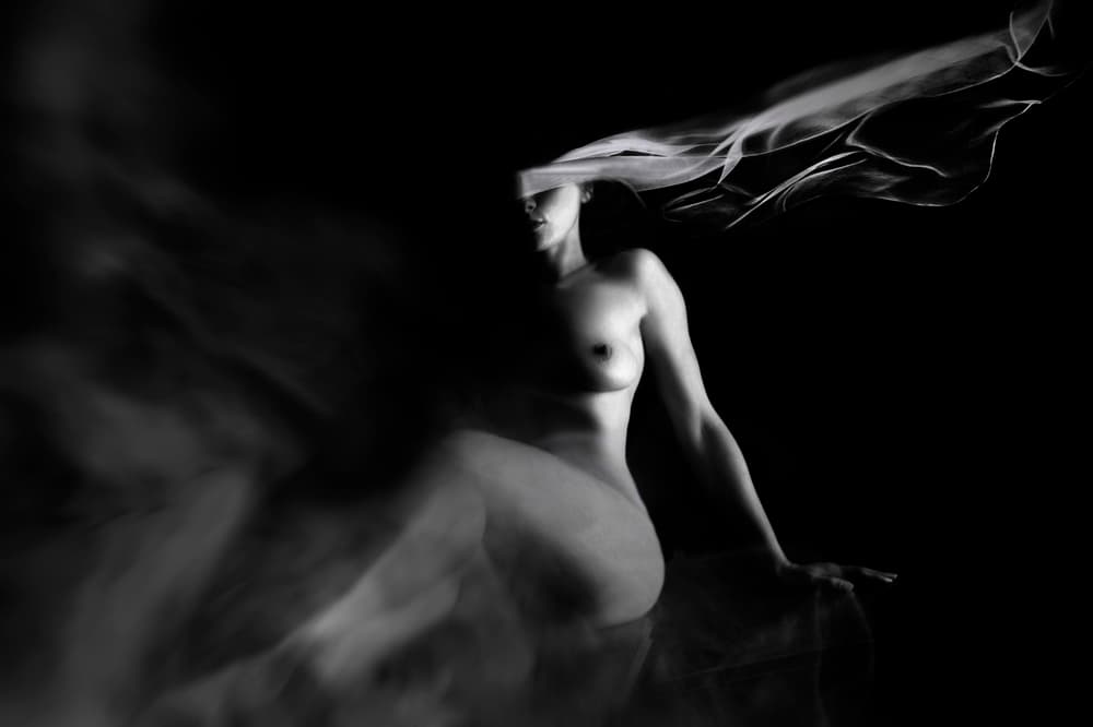 Ethereal Veiled Nude by Adela Lia Rusu — canvas wall art
