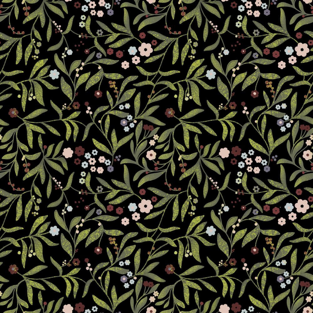 Midnight Garden Floral by Josie George — canvas wall art