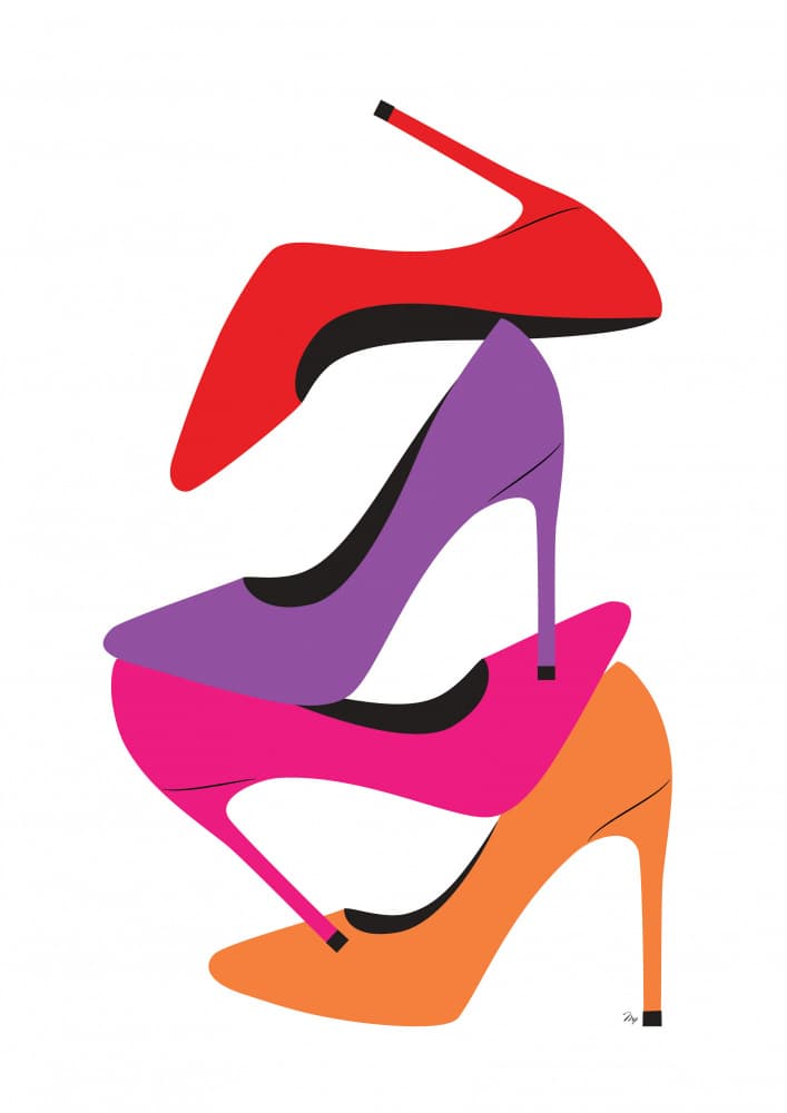 Vibrant High Heels by Martina — canvas wall art