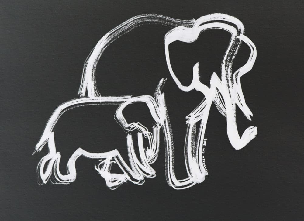 Elephant Family Love by Santhosh ch — canvas wall art