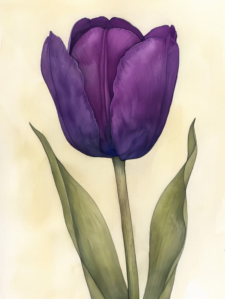 Deep Purple Tulip by Bilge Paksoylu — canvas wall art