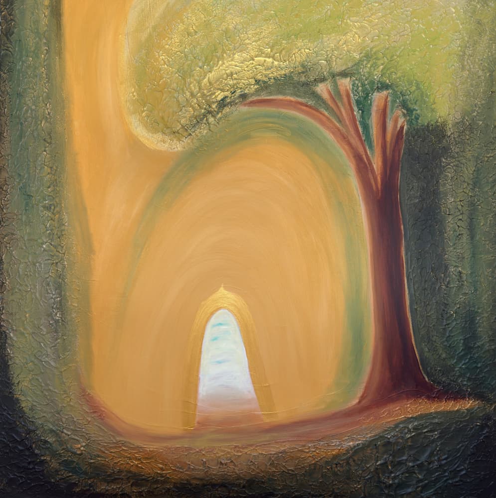 Golden Forest Path by VonRondon — canvas wall art
