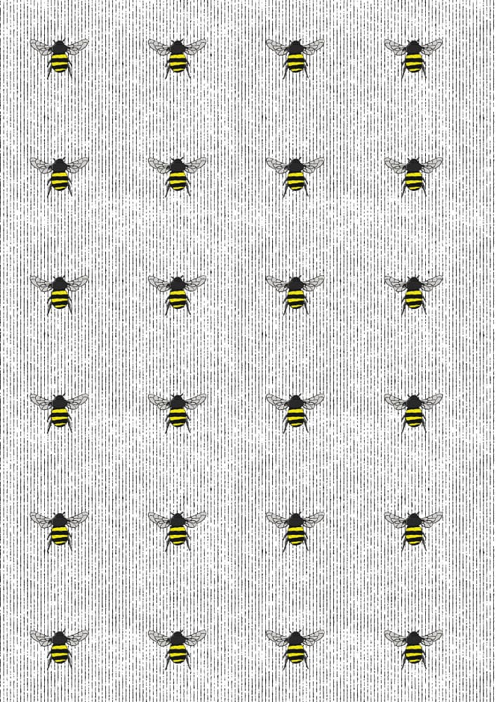 Sweet Bumblebee Pattern by Nicholas — canvas wall art