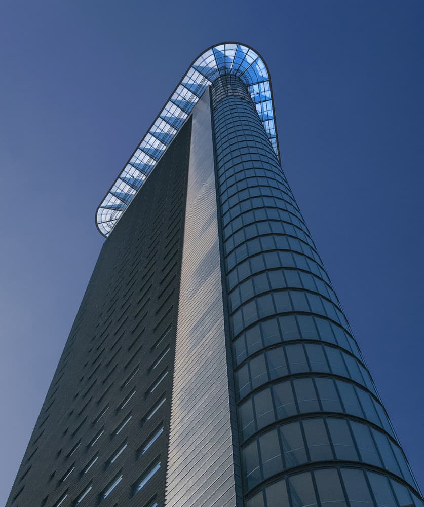 Modern Skyscraper Skyward View by Jef Van den Houte — canvas wall art