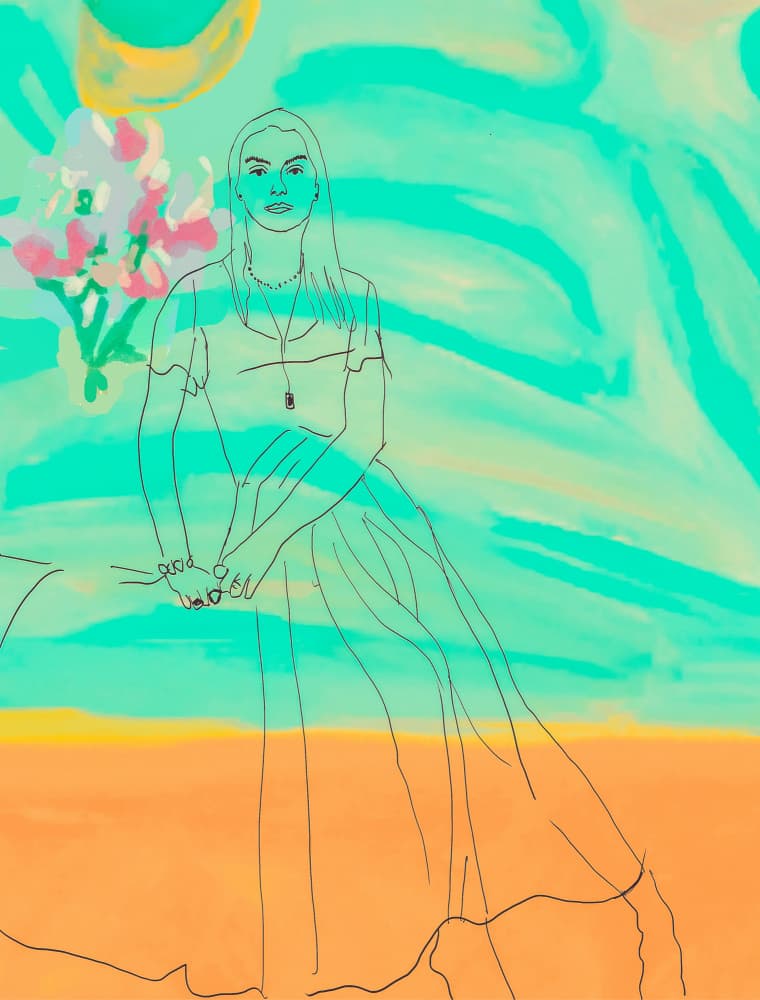 Woman Under Desert Moon by Beate Tubach — canvas wall art