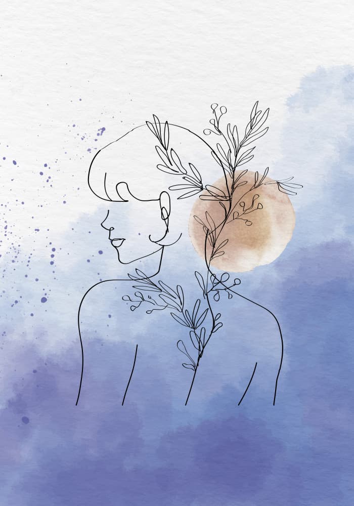 Peaceful Botanical Woman by Fadil Roze — canvas wall art