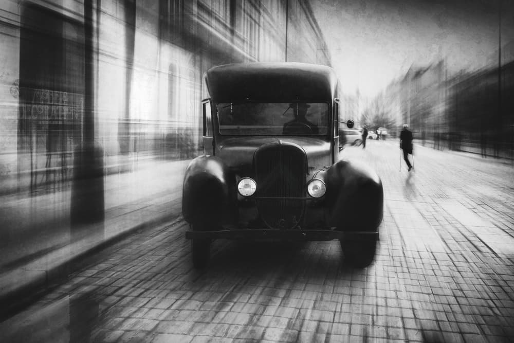 Vintage City Motion by Roswitha Schleicher-Schwarz — canvas wall art