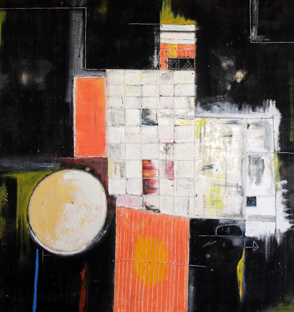 Orange Geometric Grid by andrea de ranieri — canvas wall art