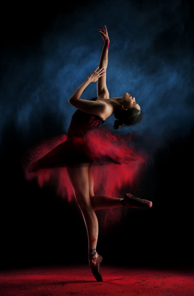 Red Powder Ballerina by Sebastian Kisworo — canvas wall art