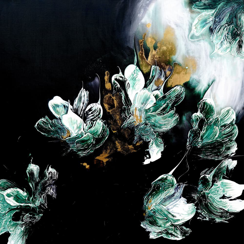 Elegant Gold Flowers by Françoise Wattré — canvas wall art