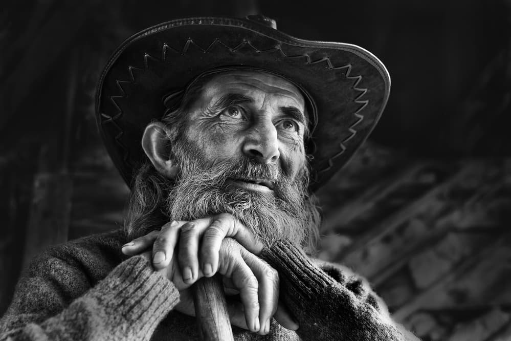 Thoughtful Cowboy Portrait by Zoran Toldi (EFIAP AZSF) — canvas wall art