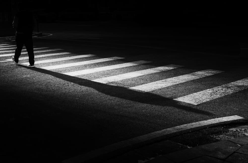 Lone Pedestrian Shadow by Swen MUN — canvas wall art