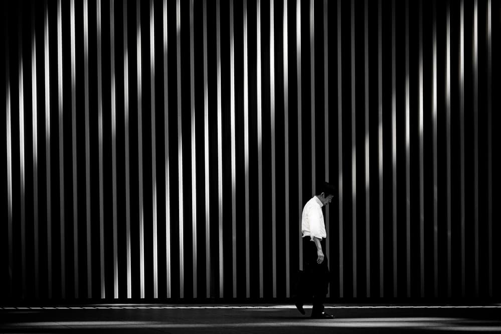 Solitary Man Walking by Reiko kiri — canvas wall art