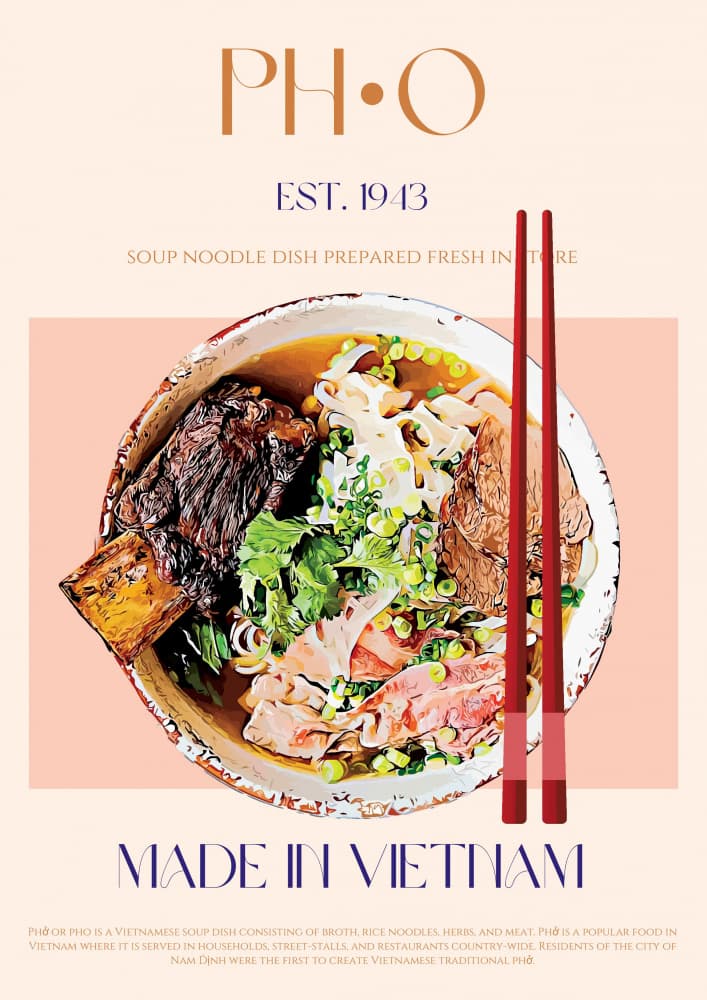 Vietnamese Noodle Delight by Nazma Khokhar — canvas wall art
