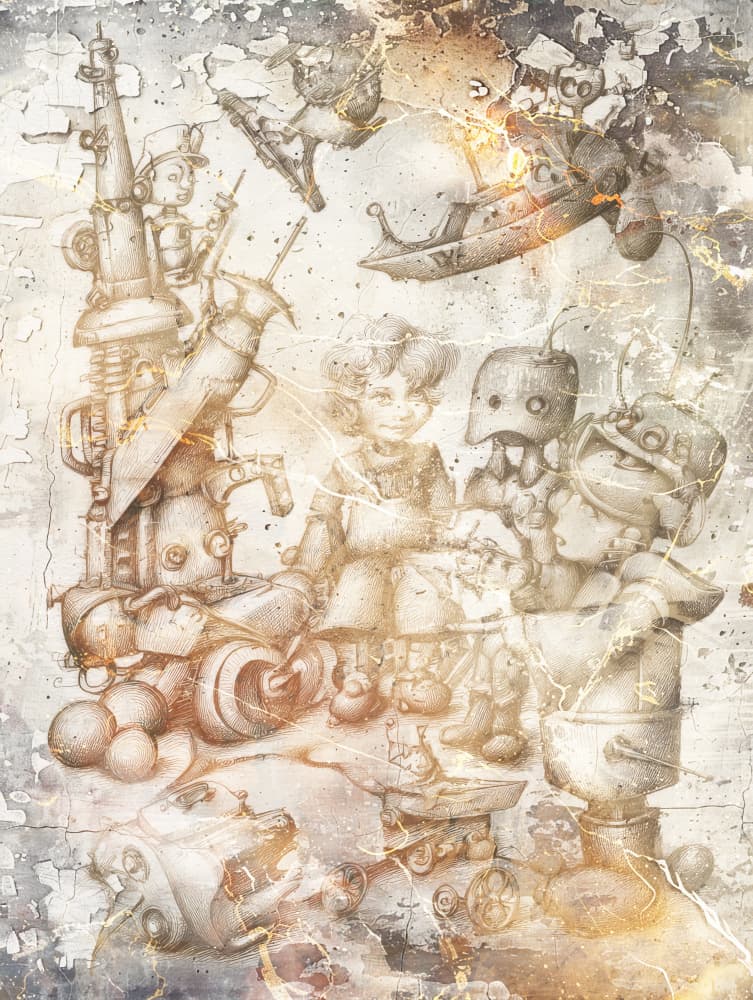 Steampunk Kids Playtime by Rafal Kulik — canvas wall art