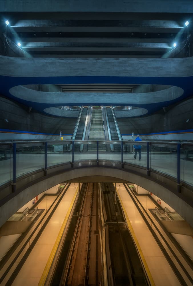 Deep Blue Metro by Carlos Hernandez Martinez — canvas wall art