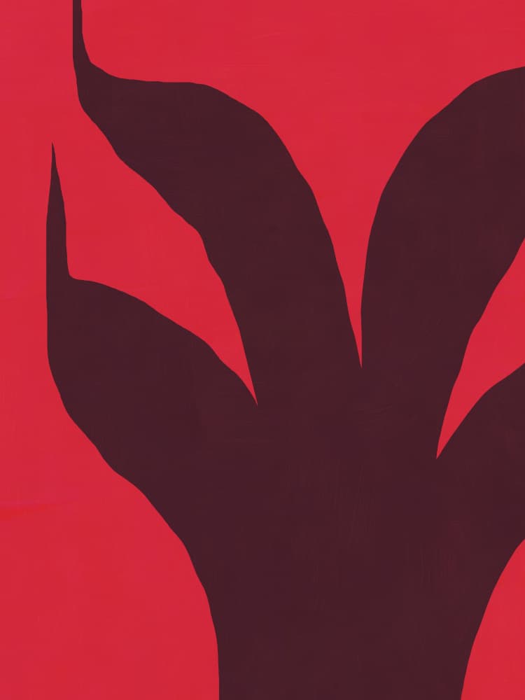 Bold Red Plant Shapes by Little Dean — canvas wall art