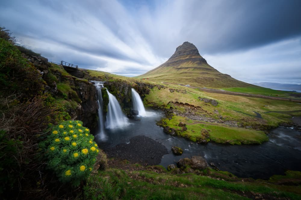 Kirkjufell Mountain Waterfalls by Yuan Su — canvas wall art