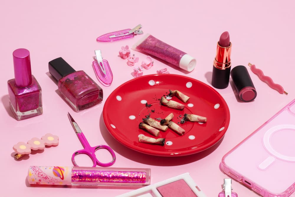 Pink Beauty Ashtray by Julia Ramiro — canvas wall art