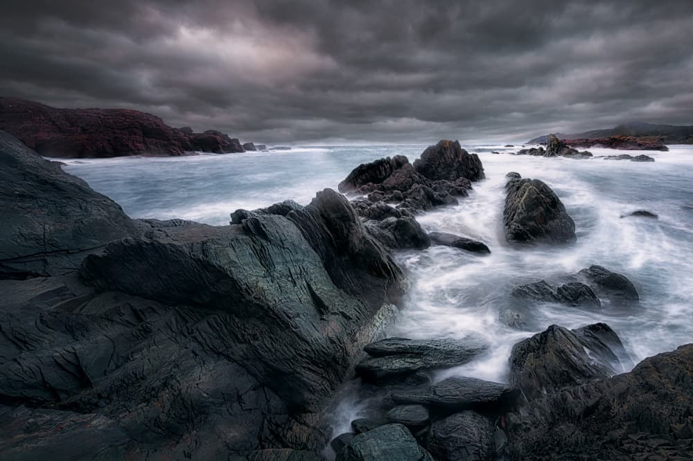 Dramatic Ocean Rocks by Ben.C.L — canvas wall art