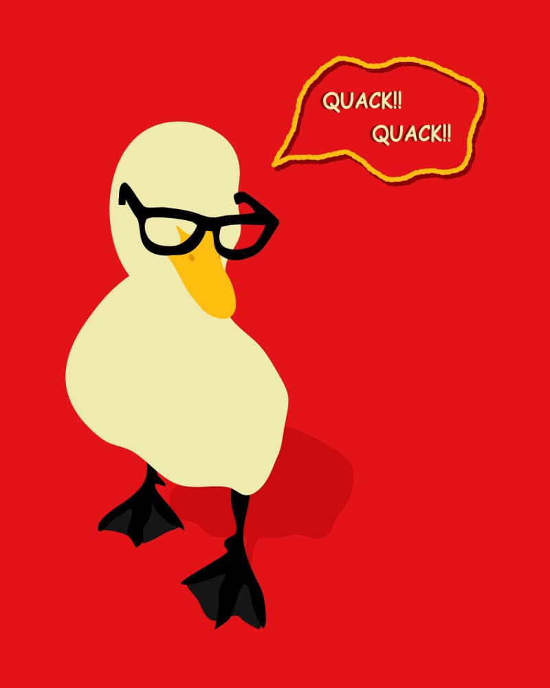 Nerdy Duck Quacks by Kintsugi99 — canvas wall art
