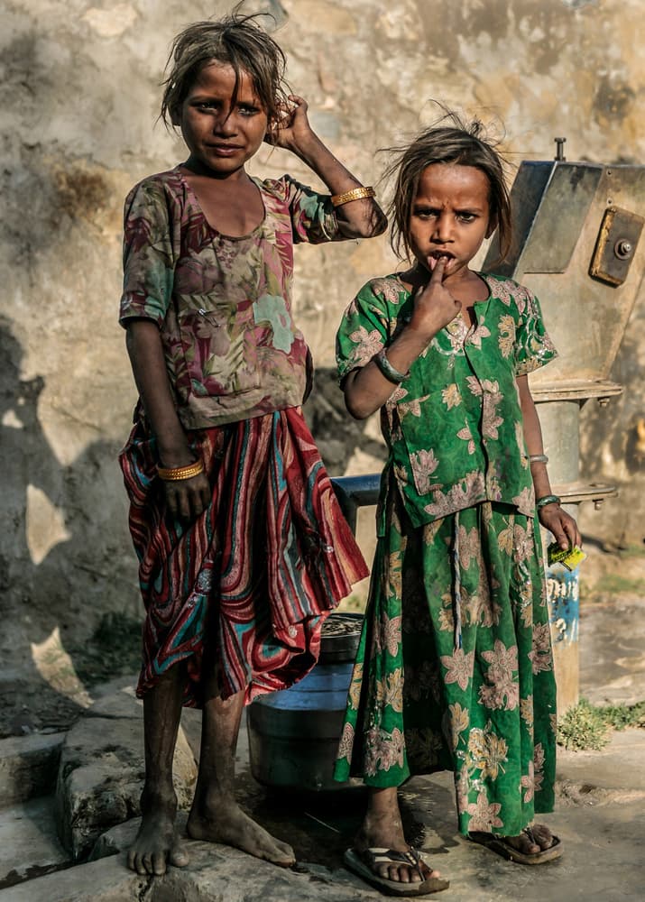 Young Village Girls by Susan Moss — canvas wall art