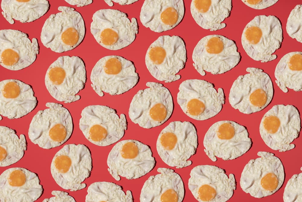 Red Eggs Pattern by Julia Ramiro — canvas wall art