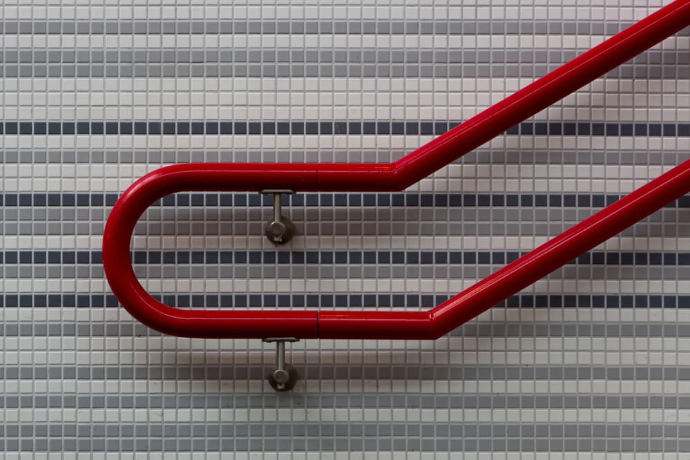 Red Railing Geometry by Jan Niezen — canvas wall art