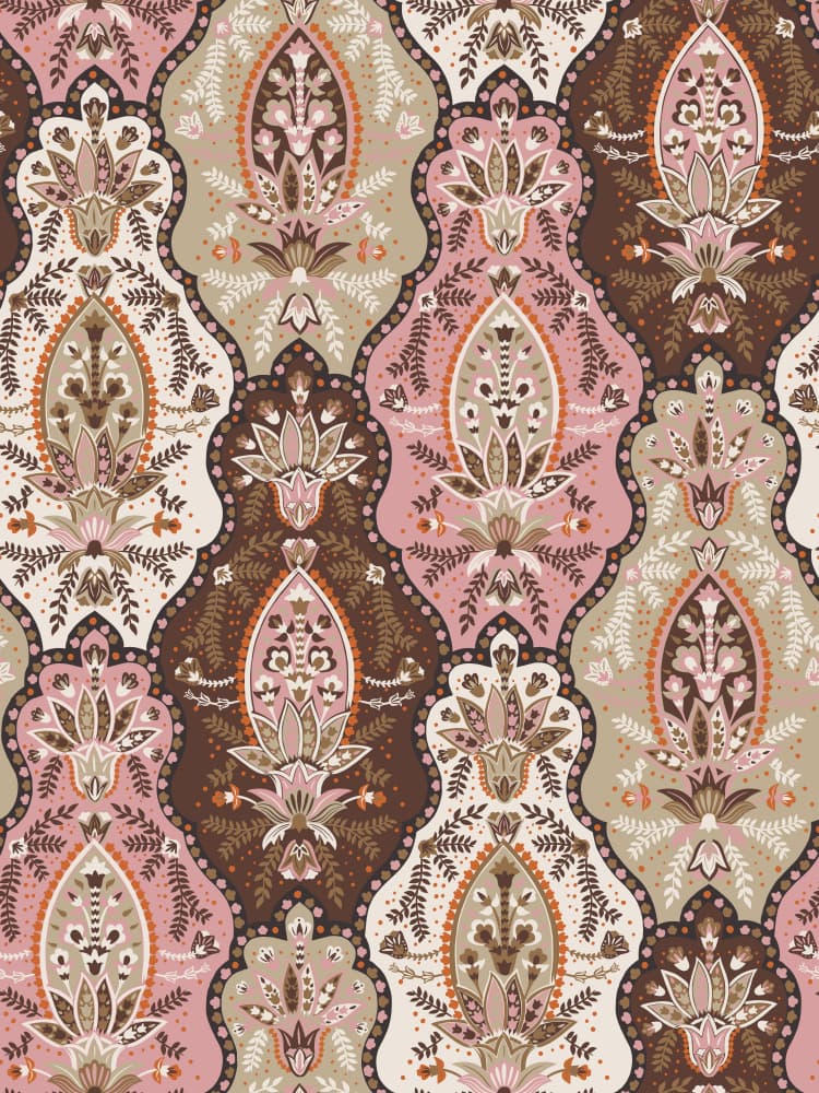 Earthy Damask Floral by Alexandra Weise — canvas wall art