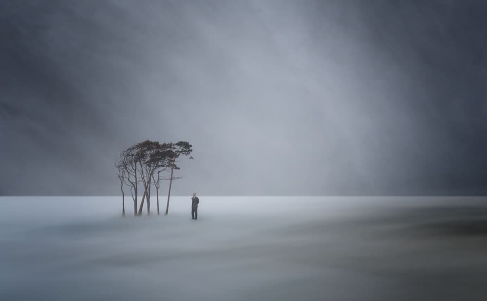Man In The Mist by Uschi Hermann — canvas wall art