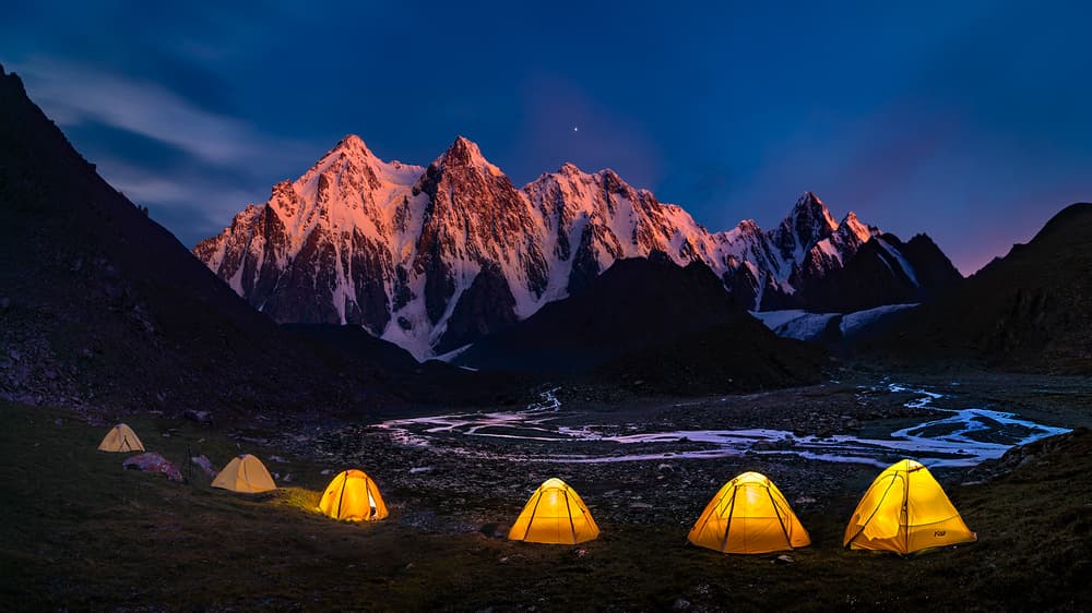 Twilight Mountain Camping by Hua Zhu — canvas wall art