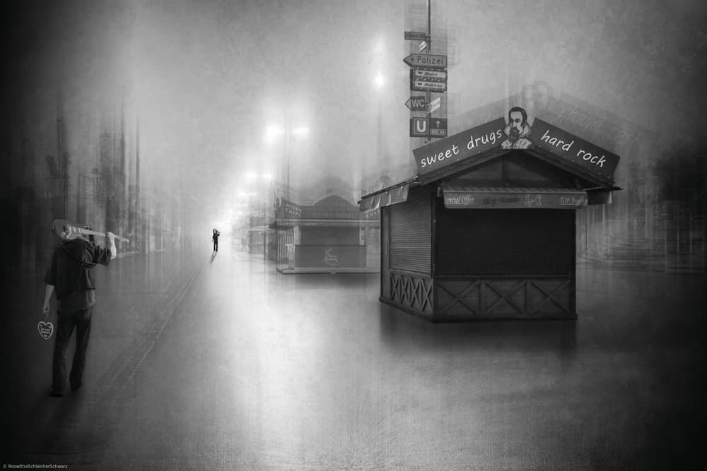 Urban Night Serenade by Roswitha Schleicher-Schwarz — canvas wall art