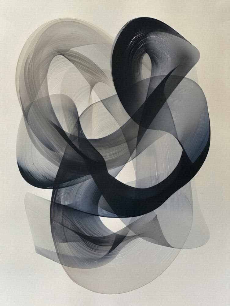 Flowing Abstract Curves by Bilge Paksoylu — canvas wall art