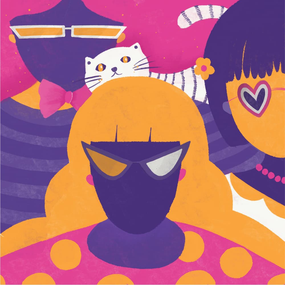 Cool Cats and Company by Shriya Bhattacharya — canvas wall art