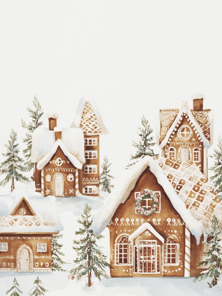 Gingerbread Winter Village by Andreas Magnusson — canvas wall art
