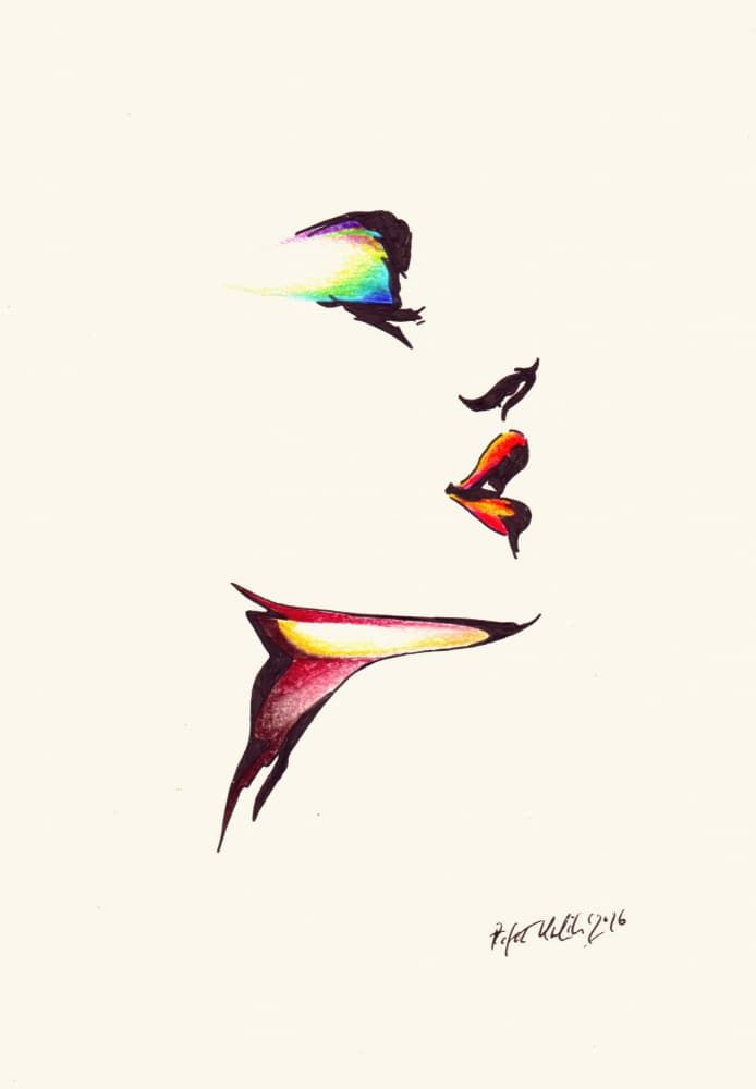 Abstract Rainbow Woman by Rafal Kulik — canvas wall art