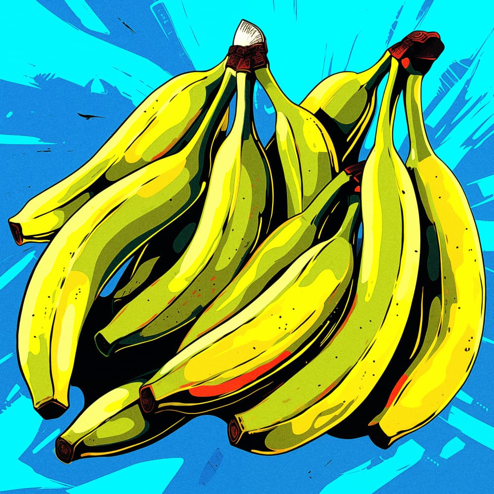Vibrant Pop Art Bananas by Andreas Magnusson — canvas wall art