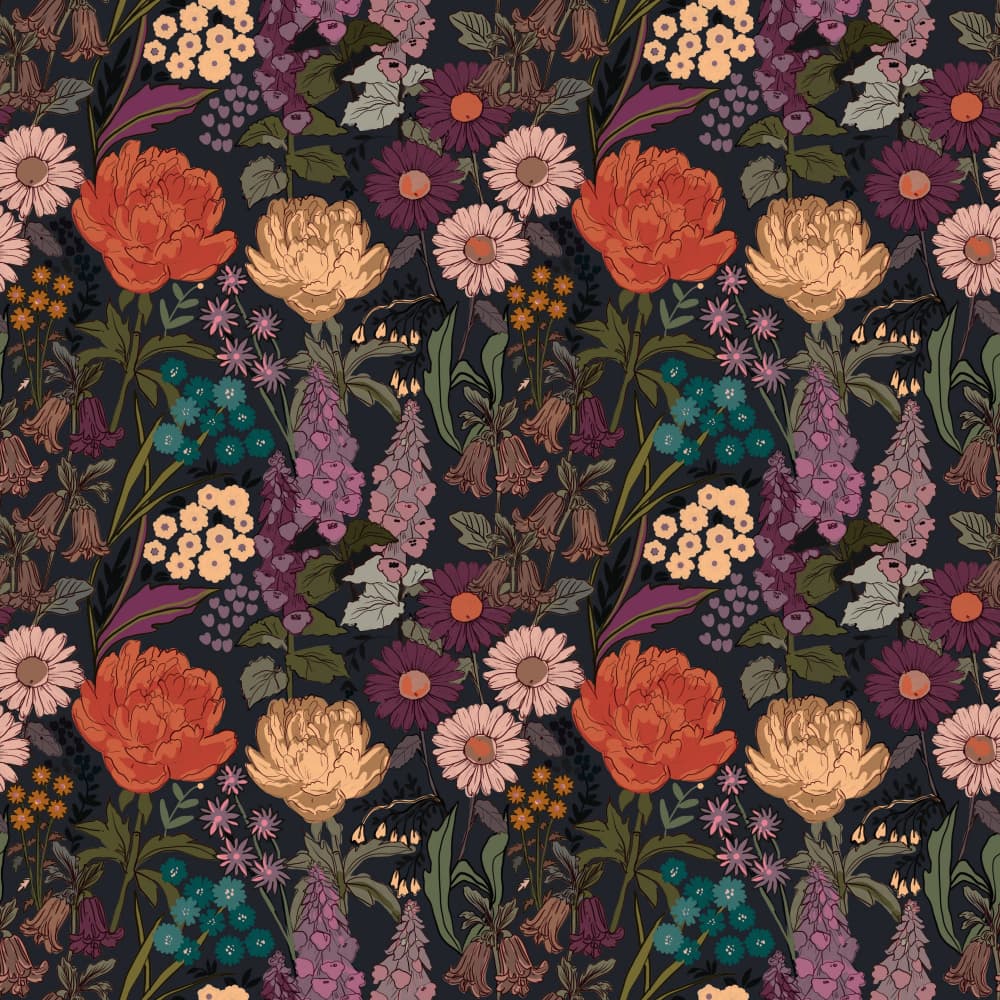 Dark Botanical Bloom by Josie George — canvas wall art