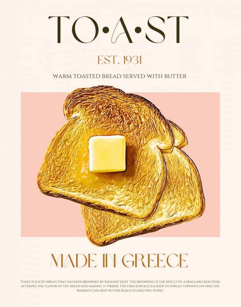 Warm Golden Toast by Nazma Khokhar — canvas wall art