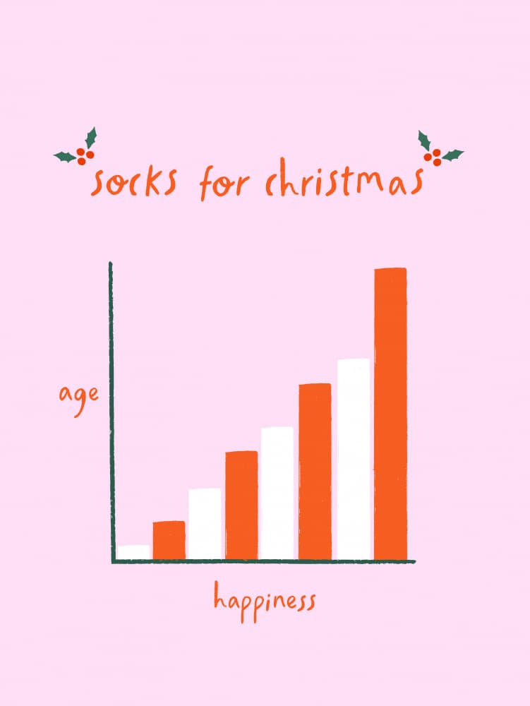 Christmas Sock Happiness by Aislinn Simmonds — canvas wall art