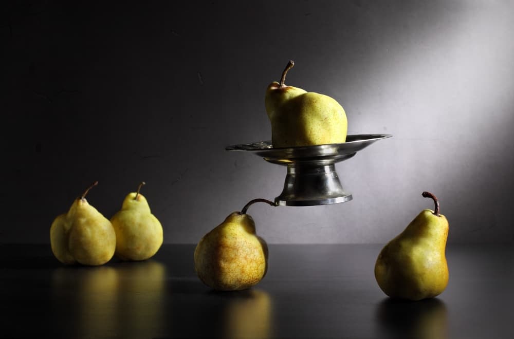 Dramatic Pear Still Life by Victoria Glinka — canvas wall art