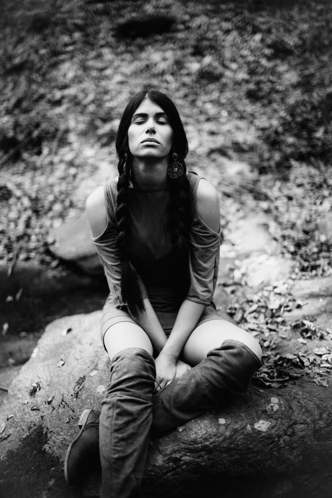 Serene Woman Outdoors by Koki Jovanovic — canvas wall art