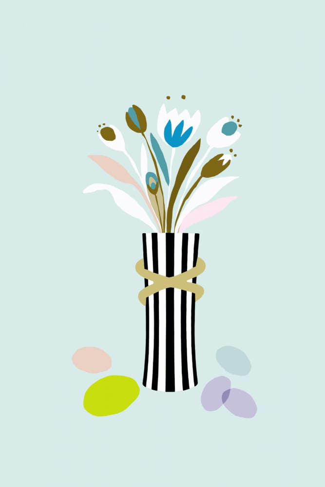 Modern Spring Bouquet by cartissi — canvas wall art