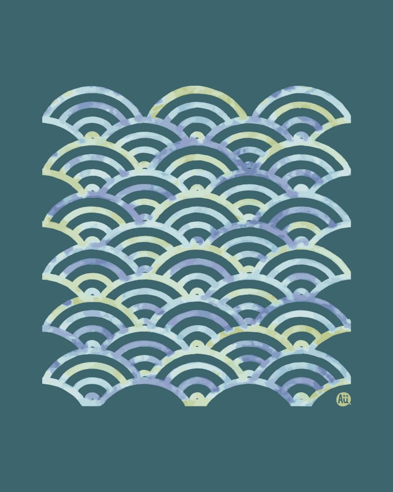 Muted Japanese Waves by Aia Ueno — canvas wall art