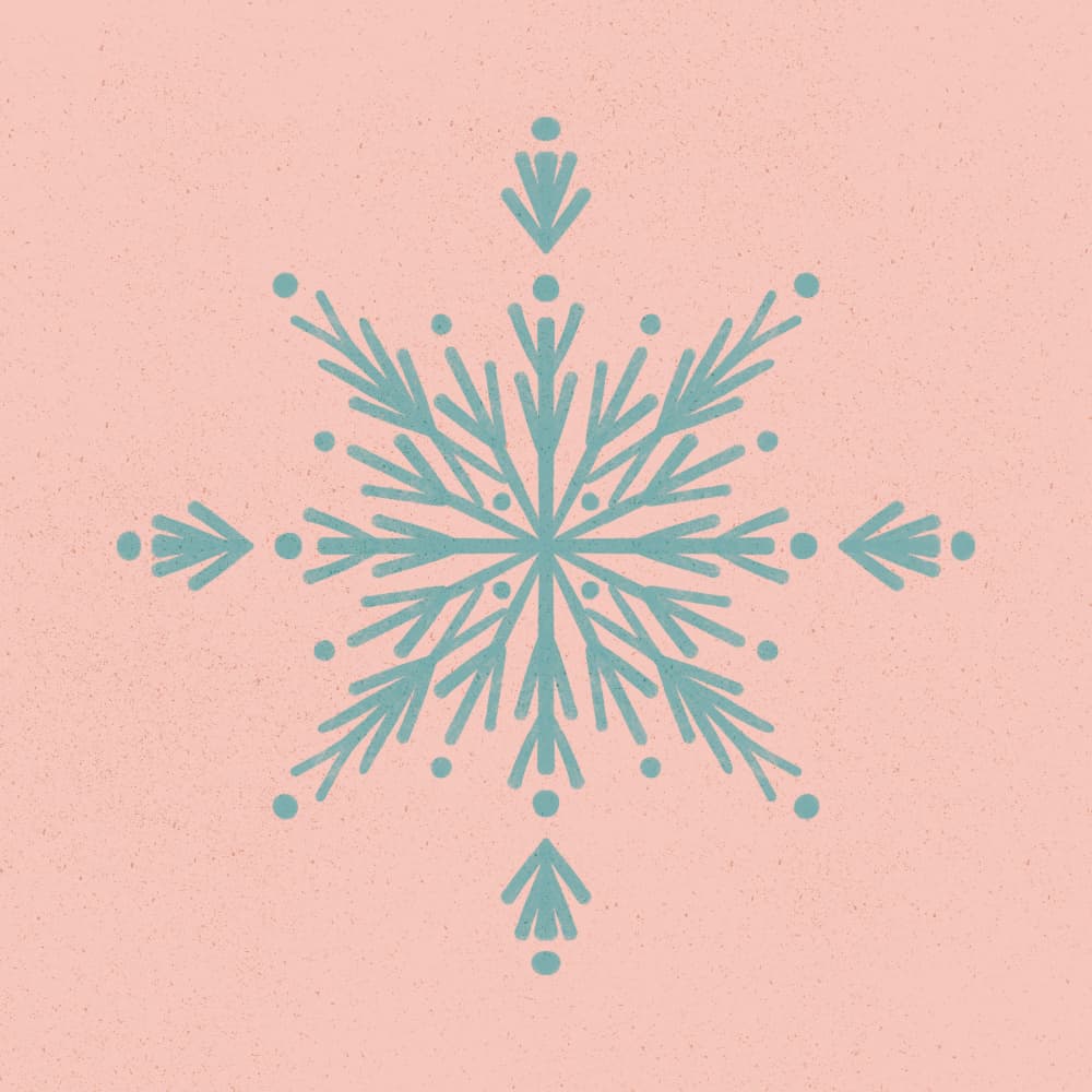 Pastel Winter Snowflake by Angela Minca — canvas wall art