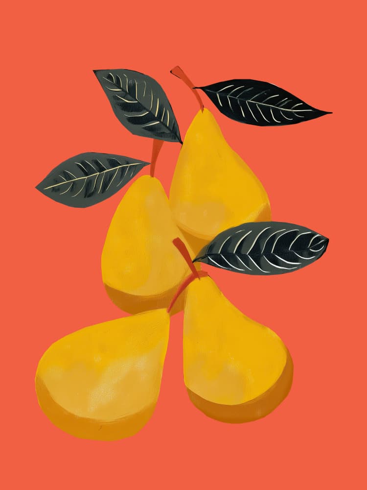 Golden Pears Still Life by City Art — canvas wall art