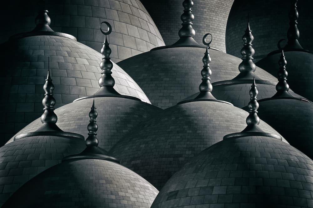 Dark Mosque Domes by Hans-Wolfgang Hawerkamp — canvas wall art