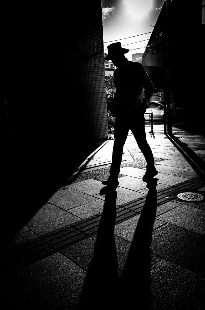 Man With Long Shadow by Kenichiro Tsukada — canvas wall art