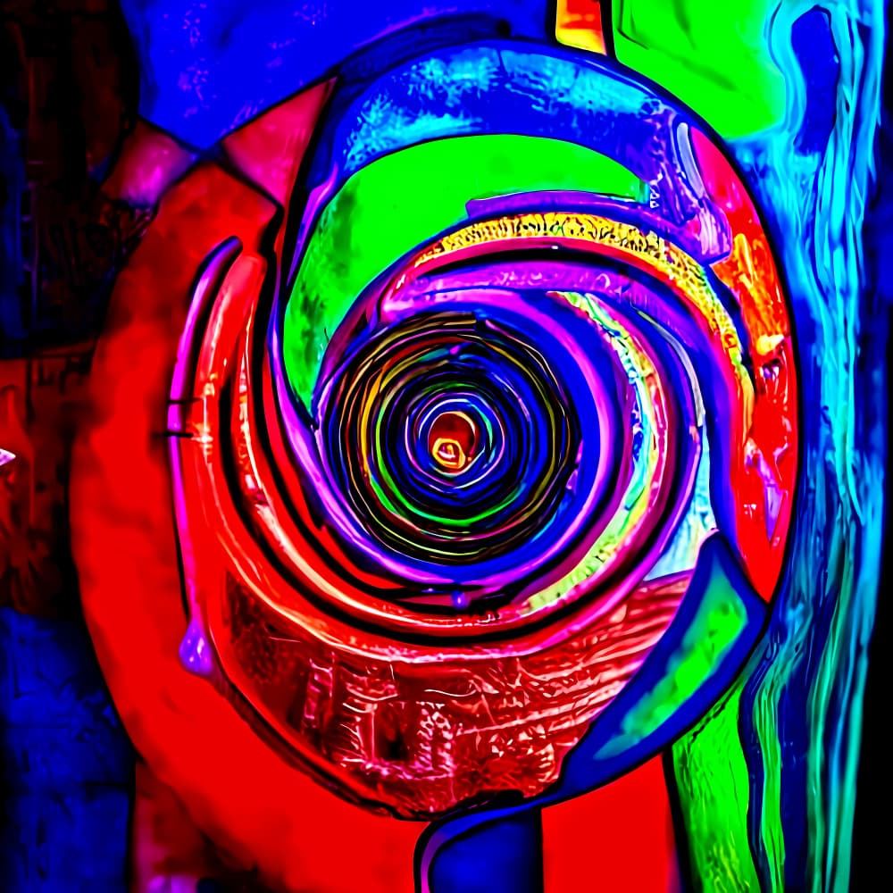 Vibrant Abstract Swirl by mnemonixART — canvas wall art