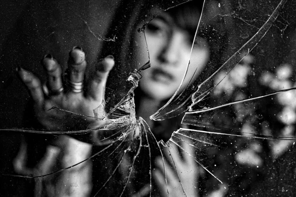 Shattered Reflection Woman by m salim bhayangkara — canvas wall art
